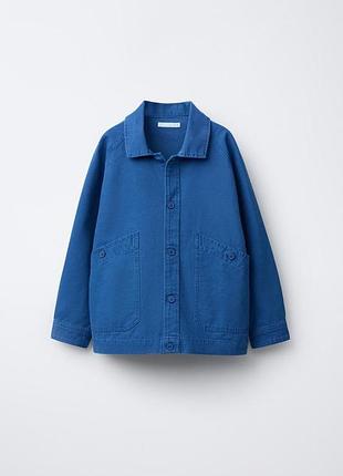 Сорочка-куртка джинсової тканини з кишенями zara 4571 (6887/725/420)