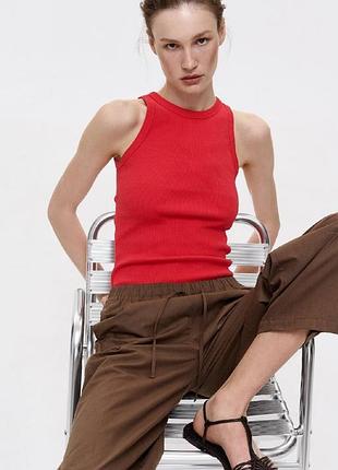 Майка в рубрик червона favorite style
