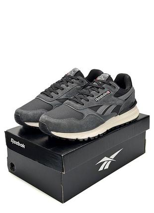 Кроссовки мужские reebok classic leather, серые кроссовки, демисезонные