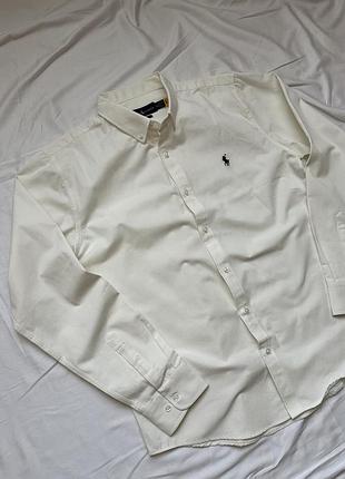 Сорочка чоловіча polo ralph lauren біла бавовняна