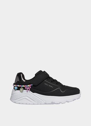 Оригінальні дитячі кросівки skechers /чорні кросівки skechers для дівчат