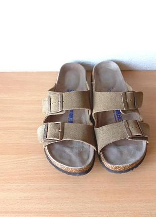 Кожаные ортопедические шлепанцы birkenstock 37 р. стелька 23,5 см.