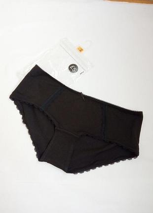 Черные хлопковые трусики h&amp;m 10/38