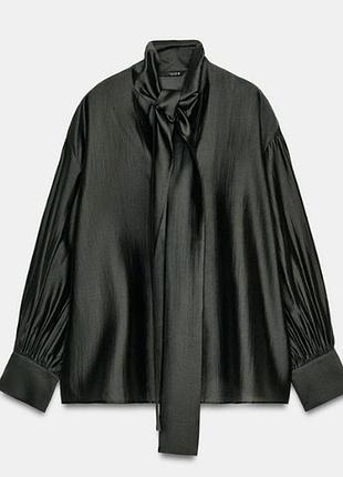 Атласная рубашка zw collection с завязками 4786/024/c
