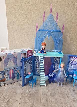 Игровой набор - hasbro disney frozen 2 переносной замок эльзы с куклами