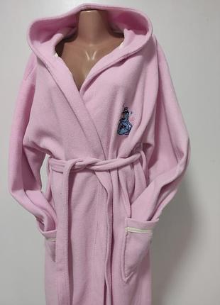 Женский тонкий длинный флисовый халат l/xl уценка ог 130