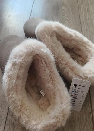 Тапочки уггі myslippers 39р, натуральна замша. хутро всередині. маломірять