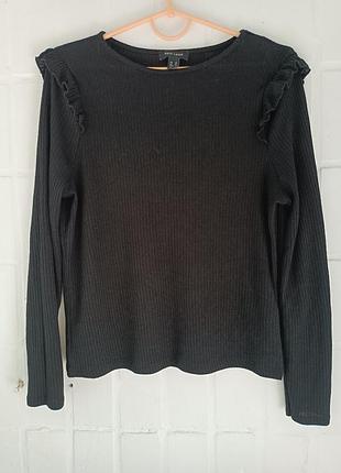 Чорна жіноча кофтинка светр в рубчик new look