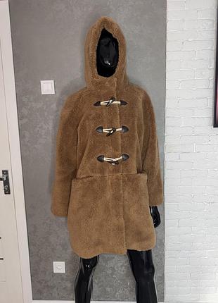 Шуба з капюшоном з еко-хутра marks&spencer, xxxl 54р