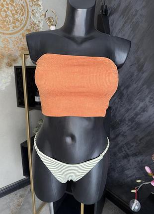 Стильний коралово пісочний  топ h&m