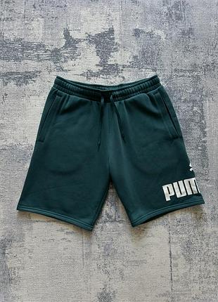 Зелені ізумрудні трикотажні бриджі мякі флісові чоловічі шорти puma forever better shorts оригінал розмір l