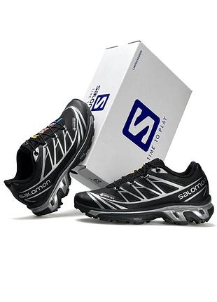 Женские кроссовки salomon xt-6 black silver gore tex