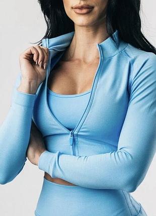 Вкорочена спортивна кофта топ alphalete seamless jacket