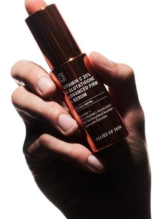 Allies of skin сироватка з вітаміном с та глутатіоном vitamin c 35% & glutathione advanced firm + brighten serum, 30 ml