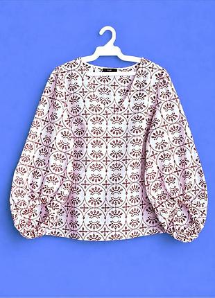 Хлопковая блуза из прошвы с вышивкой f&f