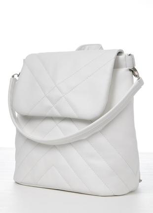 Шикарный необычный белый женский супер удобный  рюкзак на кожен день7 фото