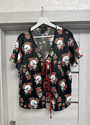 Атласний піжамний топ ed hardy