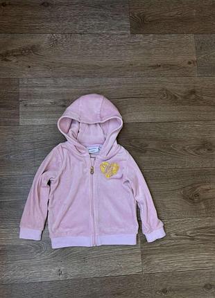 Дитяча рожева велюрова зіпка для дівчинки juicy couture 1,5-2р 24м 86-92см