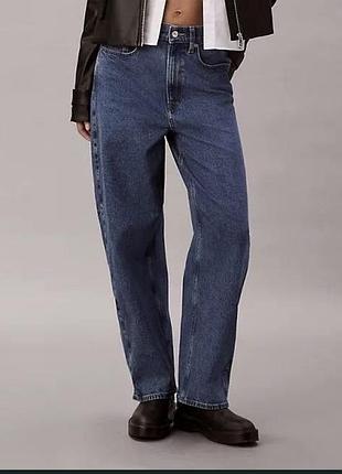 Джинси barrel fit calvin klein з високою талією і завуженим донизу силуетом, 98% бавовна, нові, з етикеткою