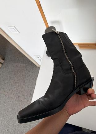 Шкіряні черевики zara козаки ботильйони чорні, розмір 40