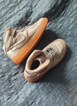 Хайтопи осінні nike air високі кросівки на липучці демісезонні нубук шкіряні clarks натуральні next резинці zara
