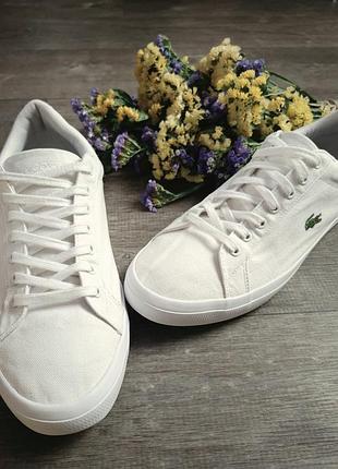 Оригинальные белые кеды lacoste размер 44.5