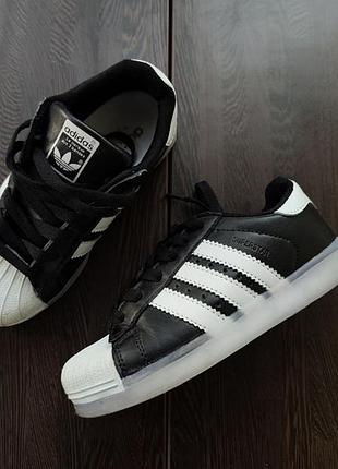 Adidas superstar черные кроссовки кеды мокасины + подарок щает пара adidas кроссовки для парня девочки 28 р 32 р 20 см