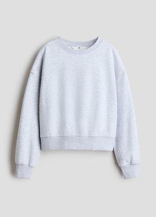 Теплий дитячий/підлітковий світшот з трикотажу на флісі h&m | утеплена кофта без капюшона