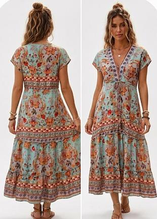 ​шовкова сукня в стилі бохо bohemian soul (100% шовк, free size)