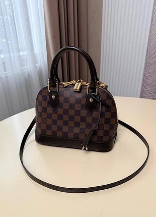 Louis alma bb damier брендовая сумочка натуральная кожа шашки люкс луи