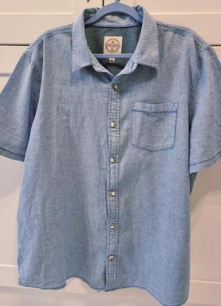 Рубашка мужская 2xl, fat face, 53% льна и 47% хлопок.