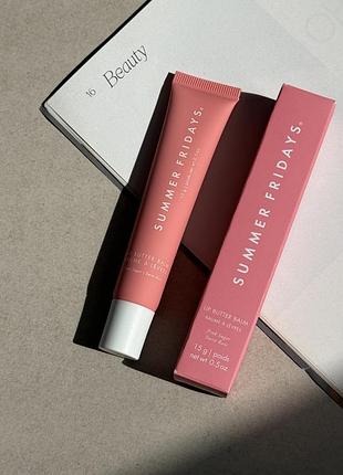 💖 топ блиск для губ summer fridays lip butter balm відтінок pink sugar, 15 г,