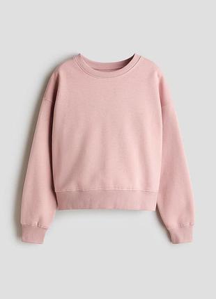 Теплий дитячий/підлітковий світшот з трикотажу на флісі h&m | утеплена кофта без капюшона