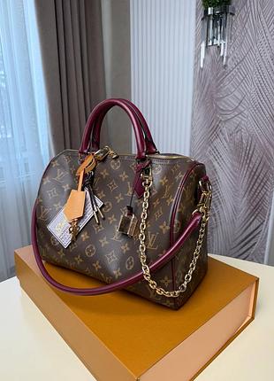 Louis speedy 30 premium брендовая вместительная дорожная сумка натуральная кожа луи