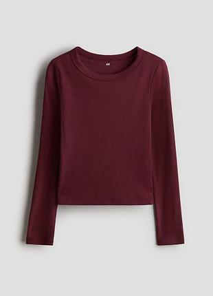 Трикотажный детский/подростковый реглан в рубчик h&amp;m | лонгслив с длинным рукавом