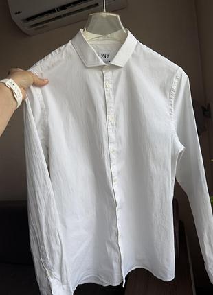 Рубашка мужская белая zara