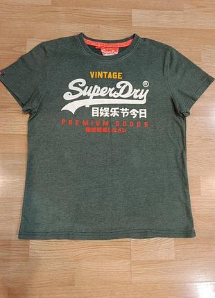 Стильная спортивная футболка мужская, 💯 коттон+ вискоза, логотип бренда, superdry- vintage, l