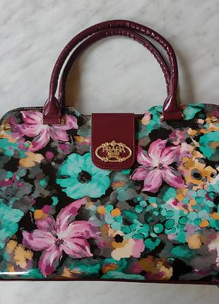 Сумка лакова з квіточками prada milano