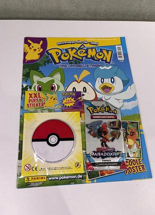 Дитячий журнал pokémon das offizielle magazin №4/2024 (panini, німецькою) + xxl стікер та бустер paradox rift
