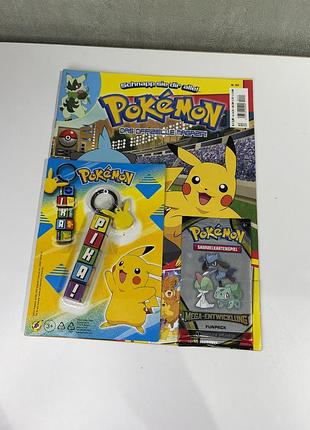 Дитячий журнал pokémon das offizielle magazin №223 (panini, німецькою) + брелок pikachu cube та бустер