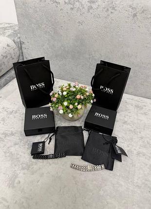 Браслет hugo boss чорний/сірий