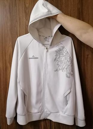 Жіноче худі adidas на змійці з капюшоном, біле