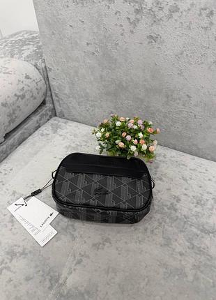 Барсетка чоловіча lacoste монограм чорна