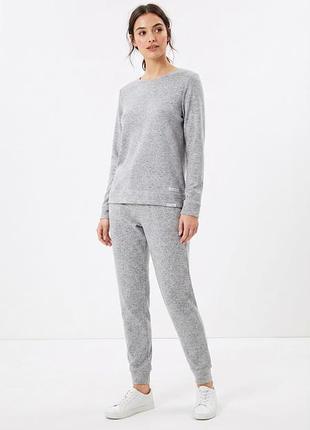 Уютный трикотажный костюм m&amp;s lounge wear (лонгслив и штаны) размер 36-38