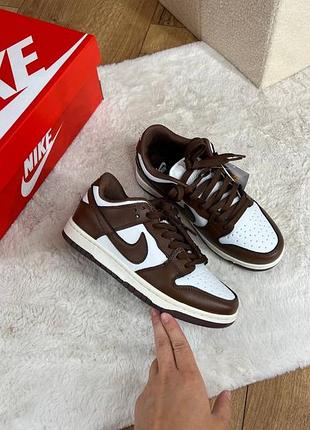 Nike dunk low / найк данк лов у глибокому коричнево-білому кольорі. в наявності 36-41 розміри. оригінальне упакування!