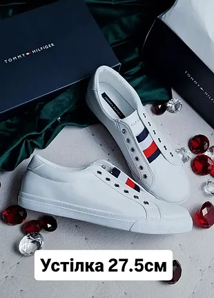Tommy hilfiger оригінал білі класичні кеди на резинці