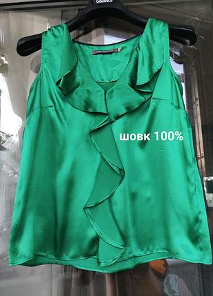 Шелковая блуза топ boden limited edition 100% натуральный шелк изумрудная (s-m)