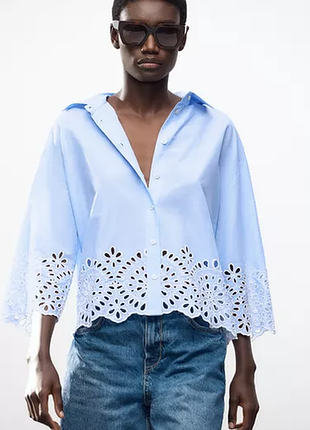 Сорочка оверсайз із бавовни zara