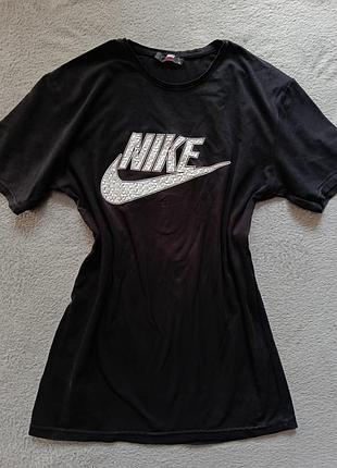 Женская футболка nike, футболка nike, стильная футболка женская, черная футболка