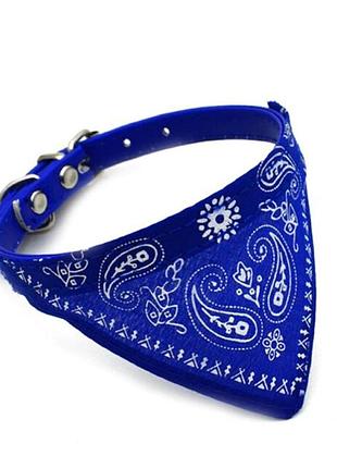 Ошейник, бандана кожаная для кошки, собаки розовая
